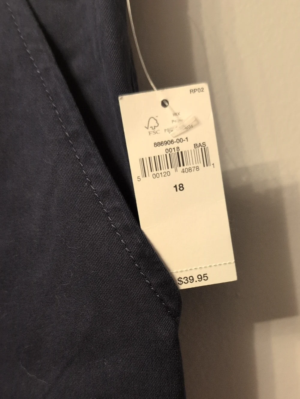 Girl's Navy Straight-Leg Chino Pants